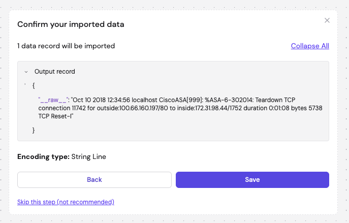 Confirm imported data