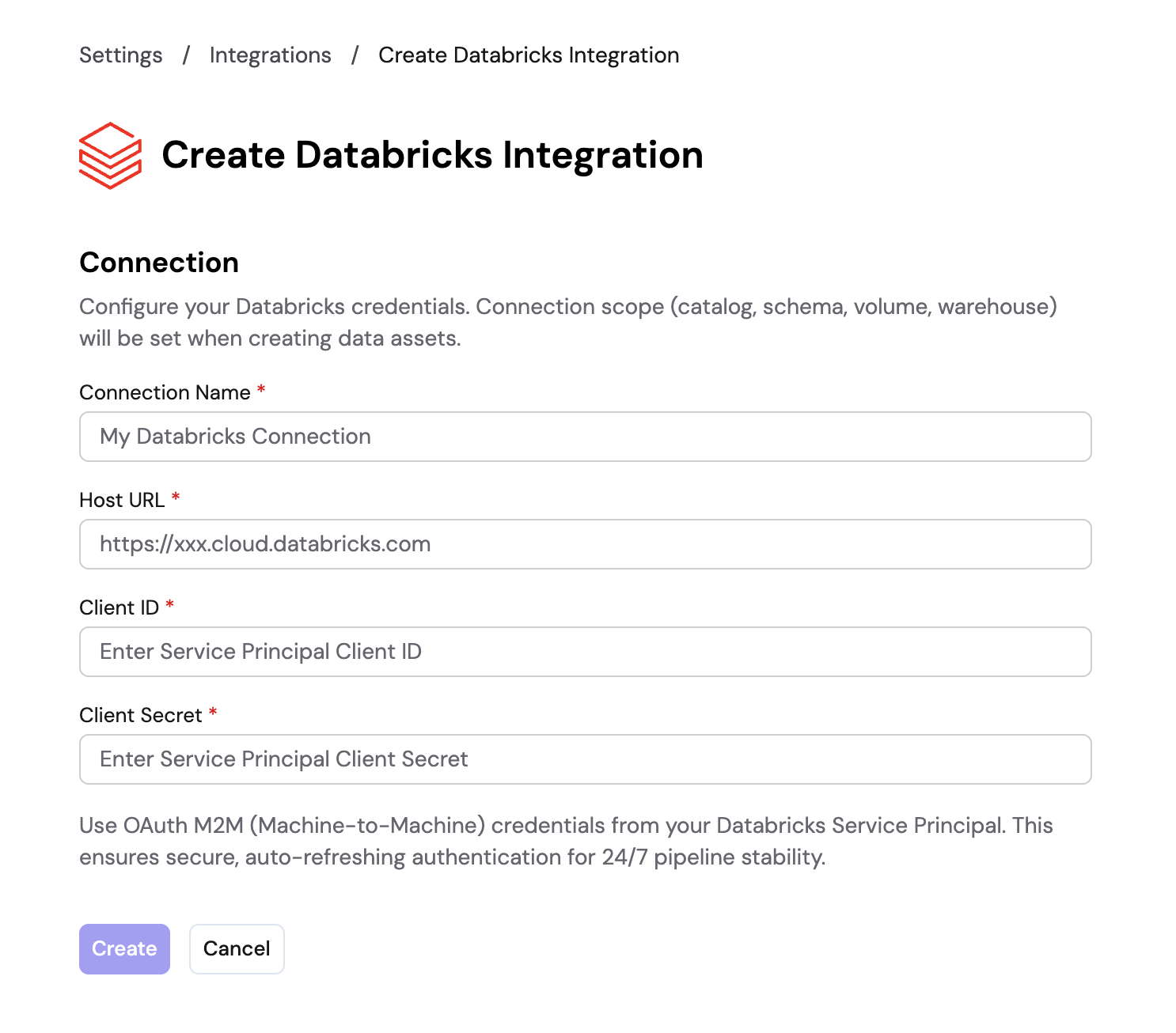 Create Databricks Integration