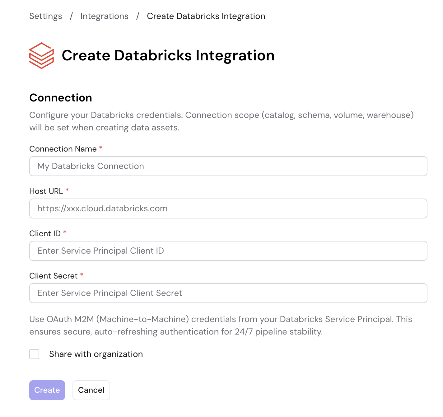 Create Databricks Integration