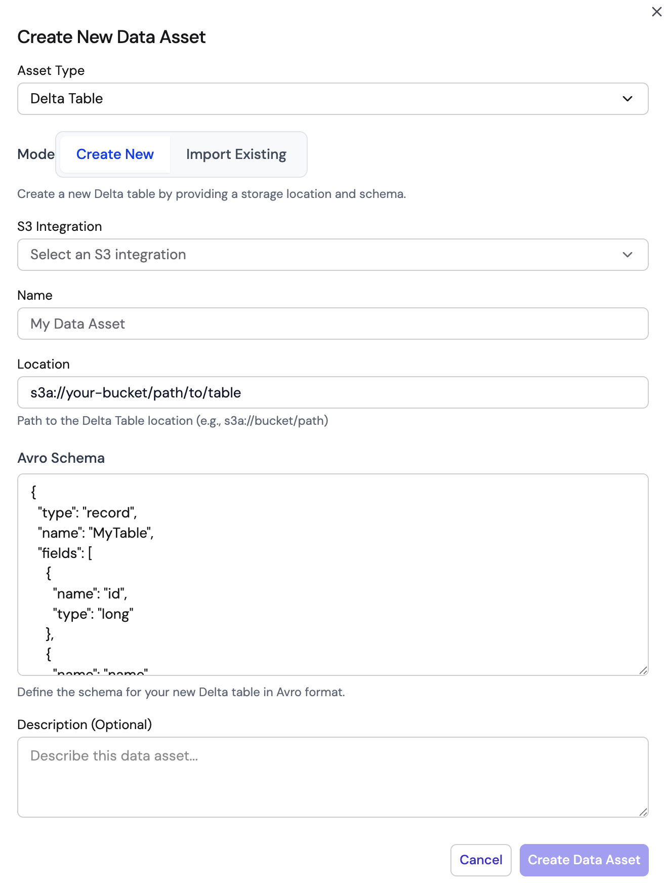 Create Delta Table - New