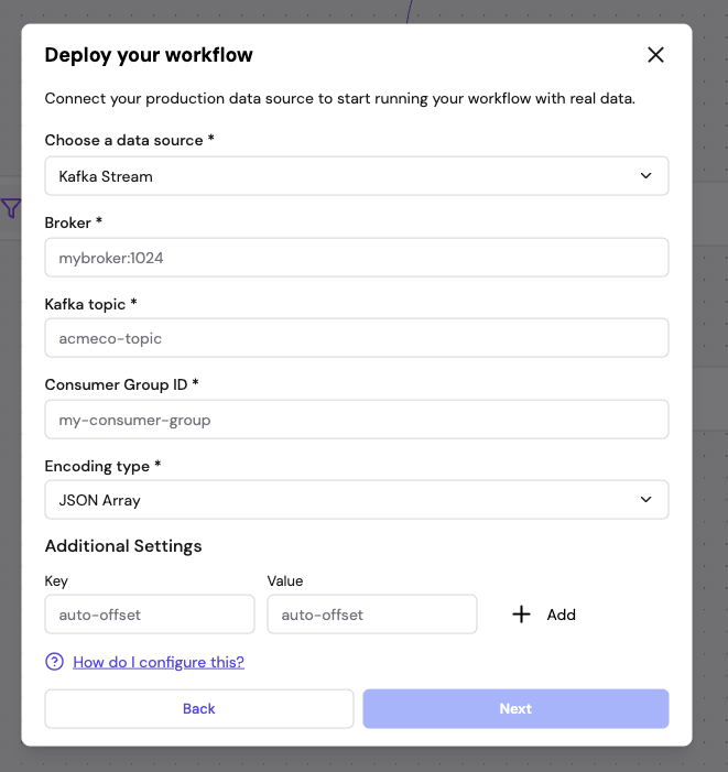 Configure data source