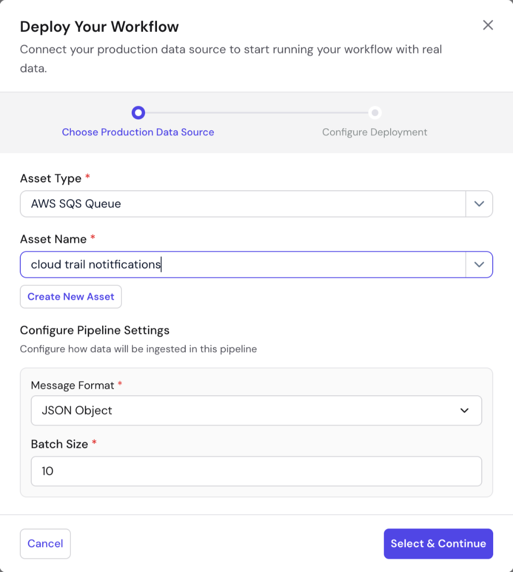 Choose Production Data Source