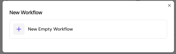 New Workflow dialog