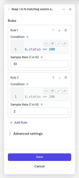 Sample node configuration
