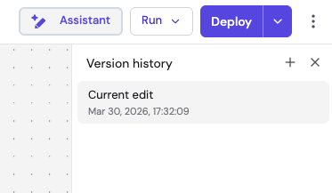 Version history panel